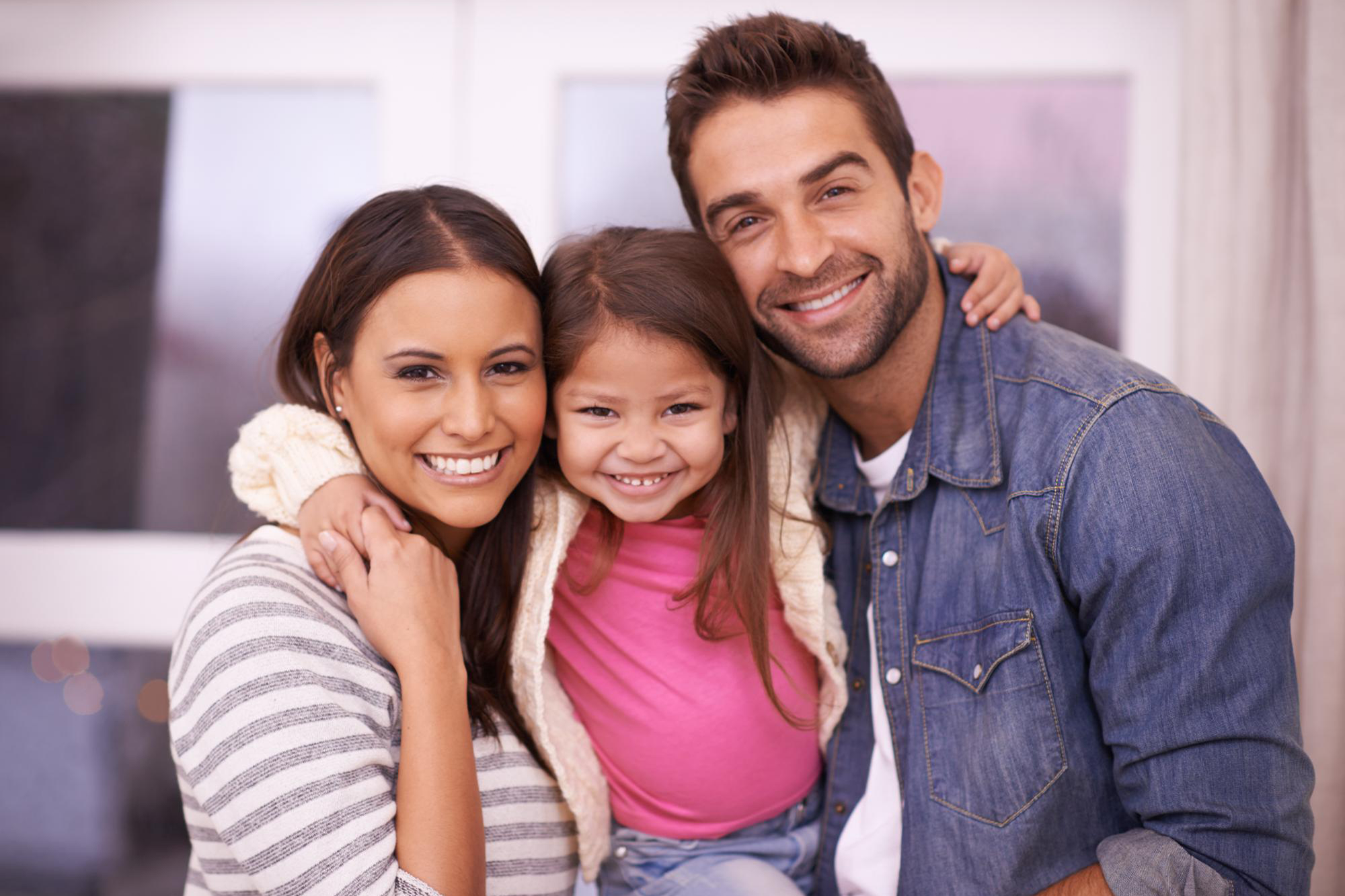 Happy and smiling family